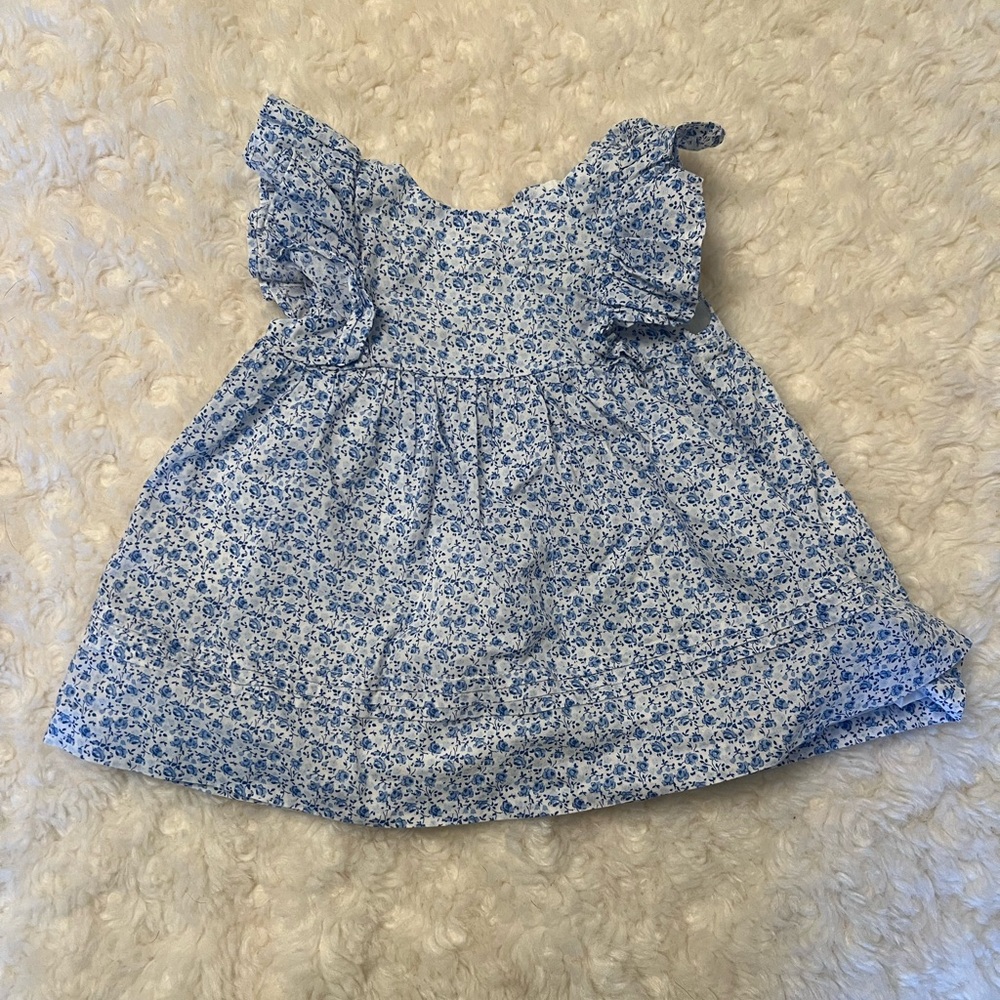 Janie and Jack Blue Floral Ruffle Dress